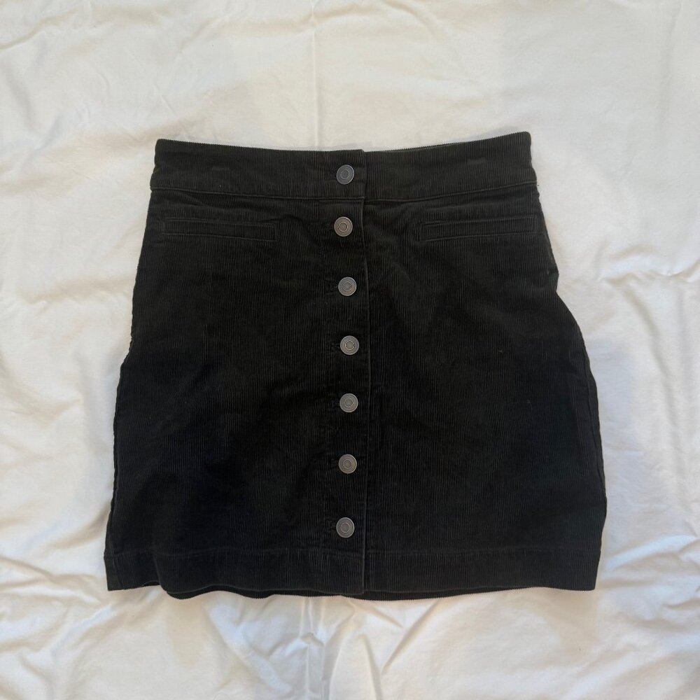 Wilfred corduroy dark green buttoned skirt